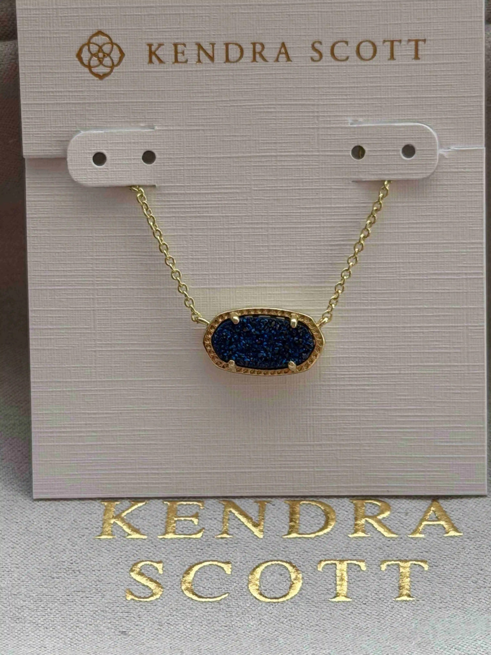 Kendra Scott Blue Pearl Crystal Cluster Adjustable Chain Necklace